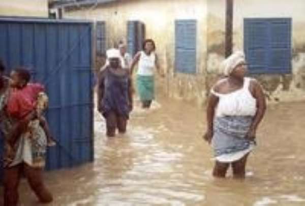 Ellembele District Feeder Road Engineer visits flood area at Essiama